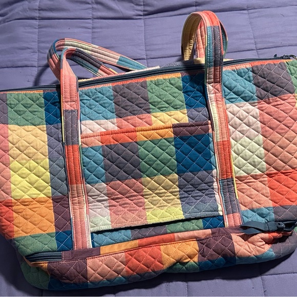 Vera Bradley Deluxe Travel Tote Tropics Plaid - Picture 5 of 7